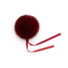  Műszőrme pompom, 11cm - Burgundi rövidáru