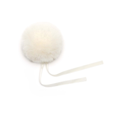  Műszőrme pompom, 11cm - Törtfehér rövidáru