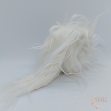  Műszőrme szalag - tört fehér hosszú szőrű - 4x240 cm dekorációs kellék
