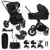 MUUVO Kombinált babakocsi Quick SE 2 Sunset black szett 2in1 + CYBEX Aton B2 i-Size + alap