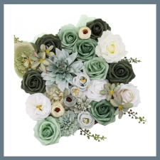  Művirágcsokor - zöld árnyalatok LM141131 dekoráció