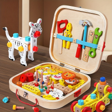 MUWANZI Gyerekek fa szerelő láda készlet - állat kirakó és szerelő készlet puzzle, kirakós