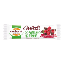  Müzliszelet CERBONA étcsokoládés és málnás gluténmentes 35g reform élelmiszer