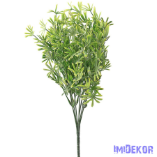  Műzöld 7 ágú dekor bokor 34cm - Világoszöld dekorációs kellék