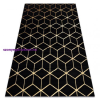 My carpet company kft Modern GLOSS 3D szőnyeg 409C 86 Kocka elegáns, glamour, art deco fekete / arany 120x170 cm