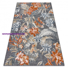My carpet company kft Szőnyeg BOTANIC 65262 Virágok, lapos szőtt - fekete 137x190 cm lakástextília
