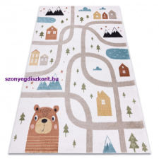 My carpet company kft Szőnyeg FUN Polar gyerekeknek, utcák, erdő, krém 80x150 cm lakástextília