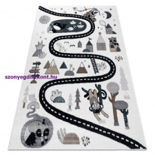 My carpet company kft Szőnyeg FUN Route gyerekeknek, utca, állatok krém 120x170 cm lakástextília