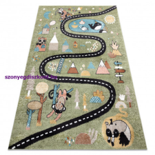 My carpet company kft Szőnyeg FUN Route gyerekeknek, utca, állatok zöld 80x150 cm lakástextília