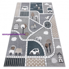My carpet company kft Szőnyeg FUN Strade gyerekeknek, utca, város szürke 140x190 cm lakástextília