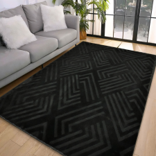 My carpet Den. Deluxy rombusz Fekete Puha Szőnyeg 80x250cm-hátul gumis lakástextília