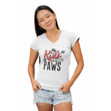  My kids have paws - Női V Nyakú Póló női póló