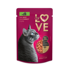 My Love alutasakos felnőtt macskaeledel marha és sárgarépa szószban 85g macskaeledel