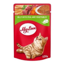  My Love Alutasakos Macskaeledel Borjú és Zöldség Zselében 24x100g macskaeledel