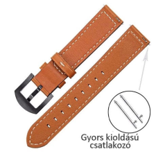 Mybandz 22SKU4548 elegáns bőr óraszíj, 22 mm okosóra kellék