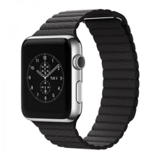 Mybandz Apple Watch 42/44mm mágneses bőr óraszíj fekete (APW421835) (APW421835) okosóra kellék