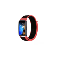 Mybandz Huawei Band 8/9 Tépőzáras Szövet Okosóra szíj - Piros/Fekete (33512) okosóra kellék