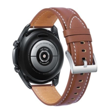 Mybandz sötétbarna bőrszíj ezüst csattal 20mm (20SKU4560) (20SKU4560) okosóra kellék