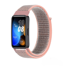 MYBANDZ Tépőzáras szövet óraszíj/pink-homok Huawei Band 8-9 okosóra kellék