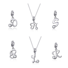  MyCharm Betűk Cirkónia Kristályos S925 Ezüst Charm & Medál – M medál