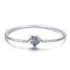  MyCharm Életfa | Családfa Szívben 925 Ezüst Kígyólánc Charm Karkötő – 18 cm