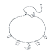 MyCharm Hold és Csillagok 925 Ezüst Karlánc Állítható Karkötő karkötő