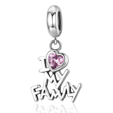  MyCharm I Love my Family ezüst Charm medál