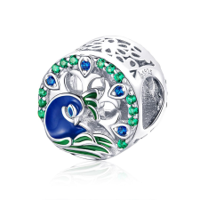 MyCharm Színes Páva 925 Ezüst Charm & Medál medál