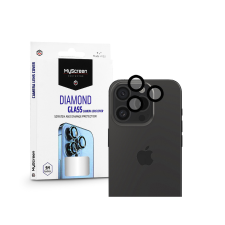 MyScreen Protector Diamond Glass hátsó kameralencse védő edzett üveg - Apple    iPhone 15 Pro/15 Pro Max - fekete (MS224628) mobiltelefon kellék