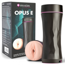 Mystim Opus E Vagina - elektro műpunci maszturbátor (natúr-fekete) egyéb erotikus kiegészítők férfiaknak