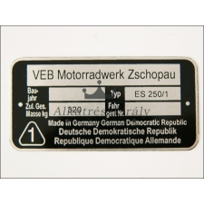 MZ/ES TÍPUSTÁBLA /ES250/1/ MZ/ES - 250/1 egyéb motorkerékpár alkatrész