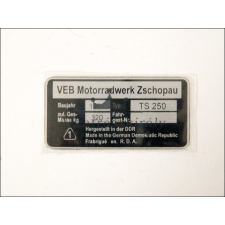 MZ/TS TÍPUSTÁBLA /TS250/ MZ/TS - 250 egyéb motorkerékpár alkatrész