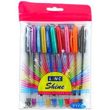 N/A Csillámos kupakos zseléstoll készlet / Vegyes színek (10 db) (LNV3090) filctoll, marker