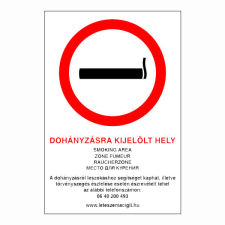 N/A Dohányzásra kijelölt hely (4 nyelvű) (DKRF-TIL-1672-4) információs címke