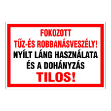 N/A Fokozott tűz- és robbanásveszély! (DKRF-TUZ-1058-3) információs címke