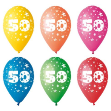 N/A Léggömb 26cm - 50-es szám (5db) (11-PRINT50) party kellék