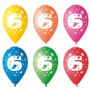 N/A Léggömb 26cm - 6-os szám (5db) (11-PRINT6)