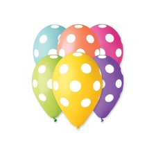 N/A Léggömb 30cm - Teli Pöttyös (10db) (11-PRINTTELIPOTTYOS) party kellék