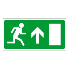 N/A Menekülési út, vészkijárat fel, ajtó jobbra (DKRF-MEN-1500-2) információs címke