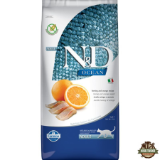 N&amp;D Cat Ocean hering &amp; narancs adult 5kg macskaeledel