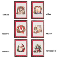  N.S.HTH251901B Konyharuha 50x70cm, pamut, Christmas is coming, koszorú lakástextília