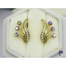  Nadin antiallergén virág formályú kristályköves fülbevaló-14K fülbevaló