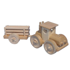  Nagy fa traktor rönkökkel autópálya és játékautó