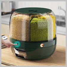  Nagy Kapacitású Konyhai  Forgó Tárolóedény Fedéllel sötétzöld KD324698-2 papírárú, csomagoló és tárolóeszköz