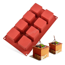  Nagy kockás szilikon forma 8 adagos 17x29cm sütés és főzés