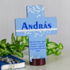 NagyAjándék Egyedi fa kereszt - kék egyedi ajándék