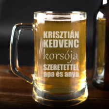 NagyAjándék Egyedi homokfúvott söröskorsó egyedi ajándék