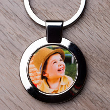 NagyAjándék Fényképes fém kulcstartó - kör alakú kulcstartó