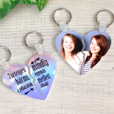 NagyAjándék Fényképes páros kulcstartó - barátoknak kulcstartó