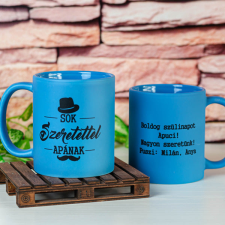 NagyAjándék Kék színű bögre édesapáknak egyedi ajándék